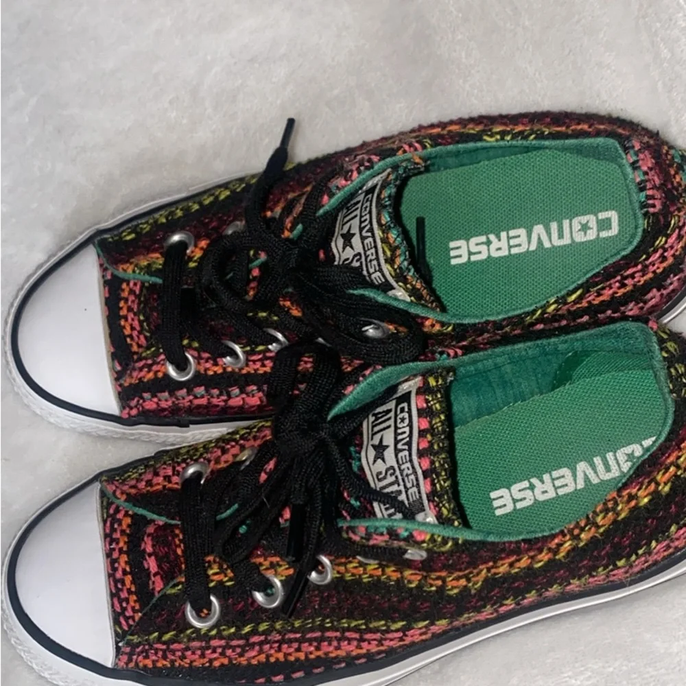 Converse woven multi color knit low tops sneakers SZ 6 women - Picture 4 of 5